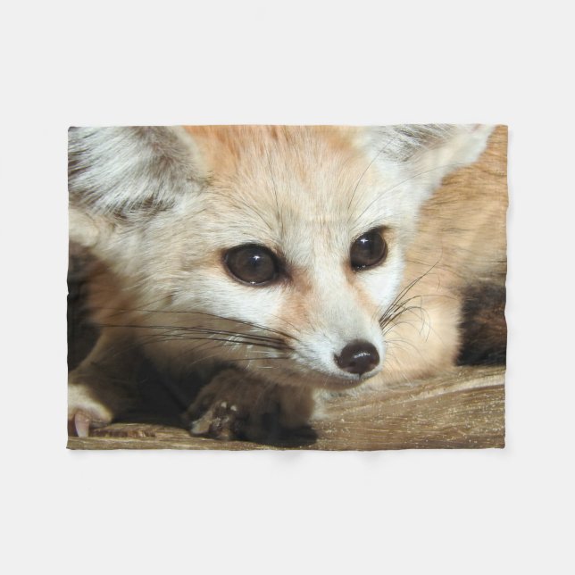 Fennec Fox Fleece Blanket (Front (Horizontal))