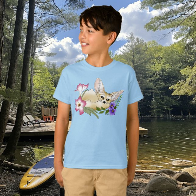 Fennec Fox Flowers Cute T-Shirt (Creator Uploaded)
