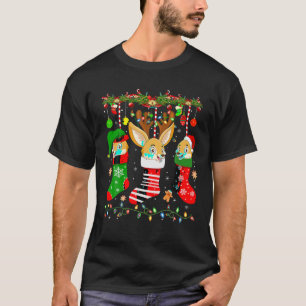 Fennec Fox In Christmas Socks Lights Fennec Fox Xm T-Shirt