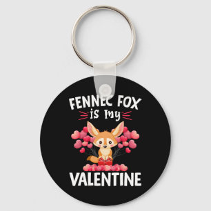Fennec Fox Is My Valentine Happy Valentine's Day F Key Ring