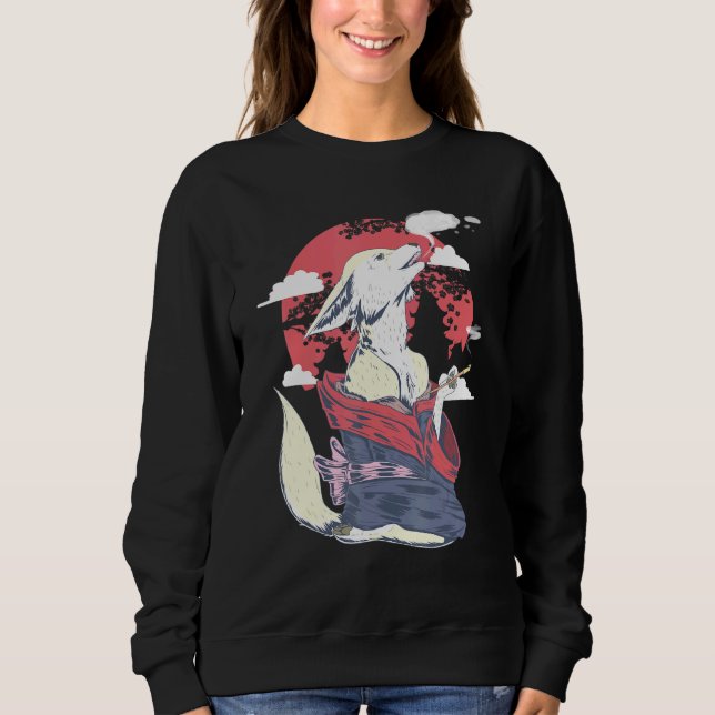 Fennec Fox Japanese Art Harajuku Retro Aesthetic C Sweatshirt (Front)