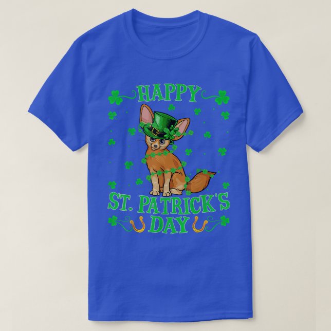 Fennec Fox Lover Leprechaun Fennec Fox St T-Shirt (Design Front)