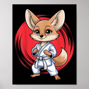 Fennec Fox Martial Arts Karate Jiu-Jitsu Judo Poster