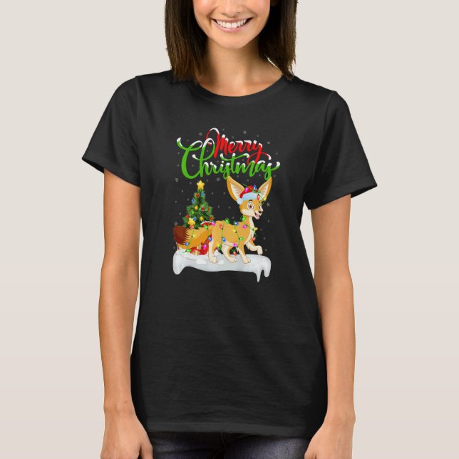 Fennec Fox  Xmas Decorations Santa Fennec Fox Chri T-Shirt (Front)