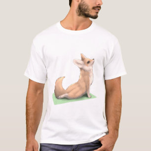 Fennec Fox Yoga Pose Meditation Zen Workout Exerci T-Shirt