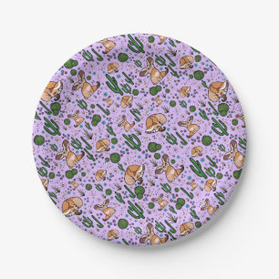 Fennec Foxes in Purple Paper Plate