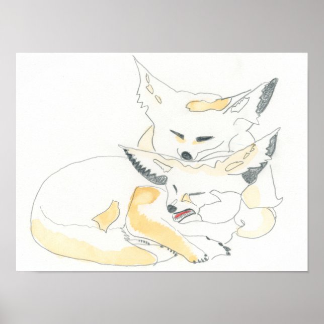 Fennec Foxes Poster (Front)