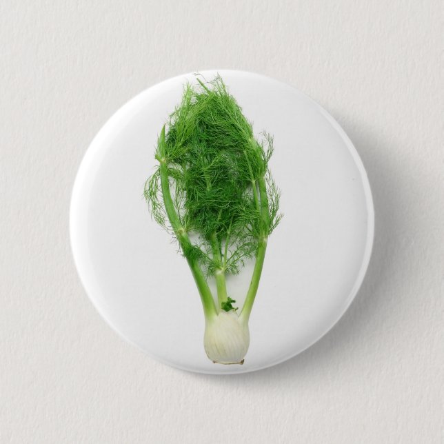 Fennel leaf and bulb 6 cm round badge (Front)