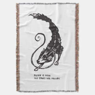 Fenrir Fenris is free dog viking norse mythology Throw Blanket