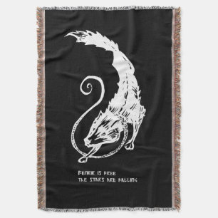 Fenrir Fenris is free dog viking norse mythology Throw Blanket