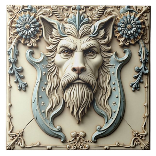 Fenrir, the Defender of the Lycan Dominion Ceramic Tile (Front)