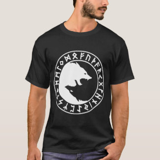 FENRIR ying yang to Norse Odin Viking Ragnarok Tho T-Shirt