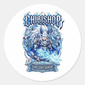 Fenris the moon guardian classic round sticker
