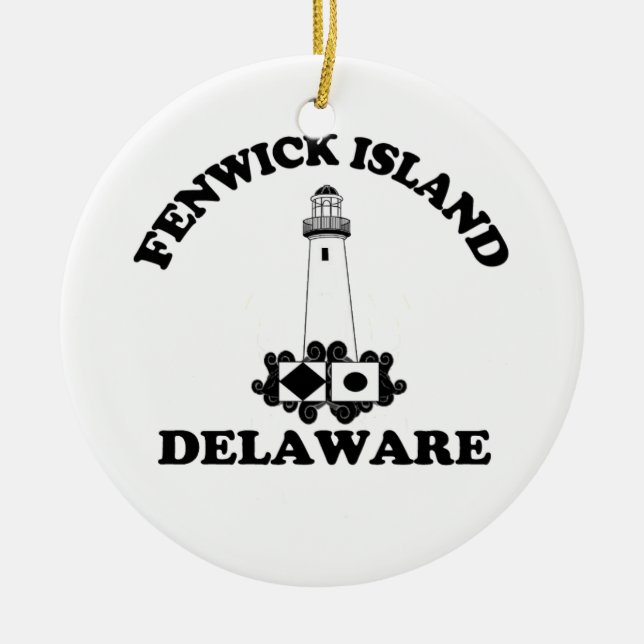 Fenwick Island. Ceramic Tree Decoration (Front)