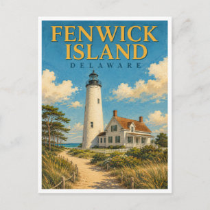 Fenwick Island Delaware Lighthouse GeoSaga Postcard