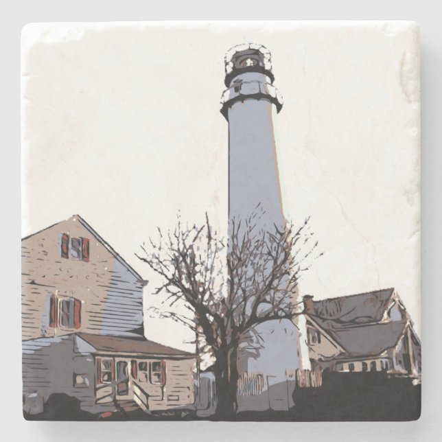 FENWICK ISLAND LIGHT STONE COASTER (Front)