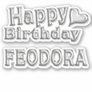 Feodora Happy Birthday silver Sticker