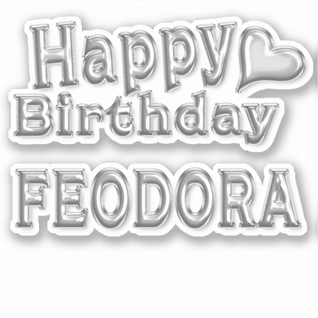 Feodora Happy Birthday silver Sticker (Front)