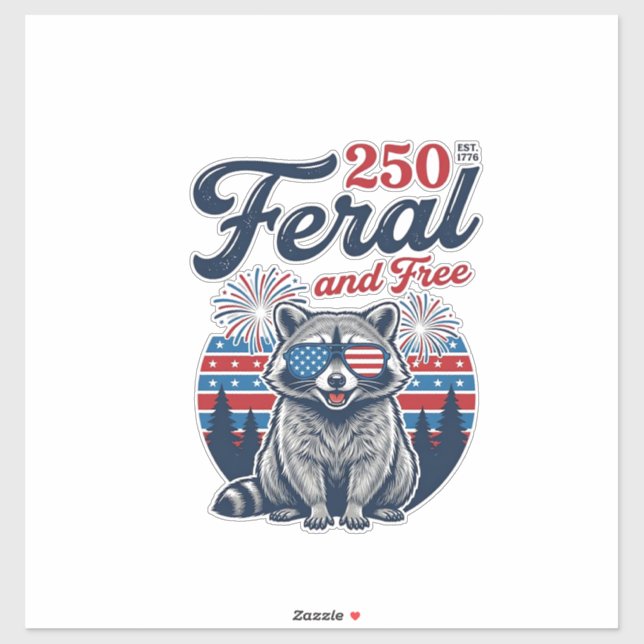Feral 250 and Free Racoon Patriotic Vector Design (Sheet)