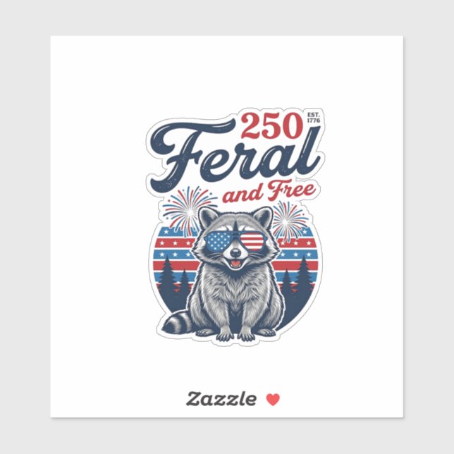 Feral 250 and Free Racoon Patriotic Vector Design (Sheet)