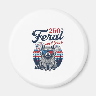 Feral 250 and Free Racoon Patriotic Vector Design Magnet