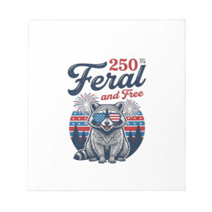 Feral 250 and Free Racoon Patriotic Vector Design Notepad