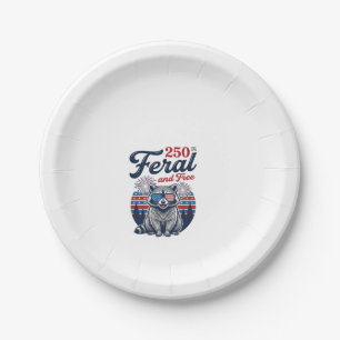 Feral 250 and Free Racoon Patriotic Vector Design Paper Plate