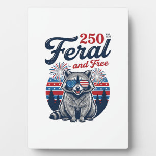 Feral 250 and Free Racoon Patriotic Vector Design Plaque