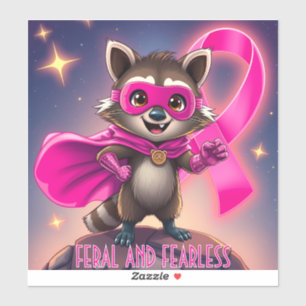 Feral and Fearless Racoon Breast Cancer Awareness