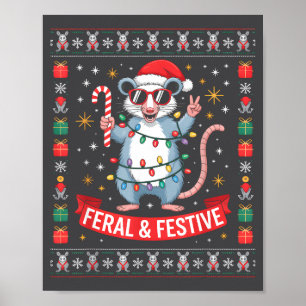 Feral And Festive Ossum Christmas Sweater  Poster