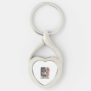 Feral and Free Patriotic Racoon Vintage Shirt Des Key Ring
