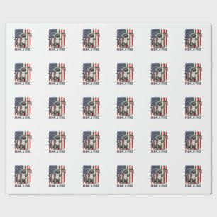 Feral and Free Patriotic Racoon Vintage Shirt Des Wrapping Paper