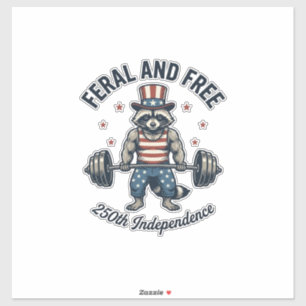 Feral and Free Patriotic Racoon Weightlifting Shi