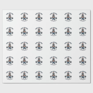 Feral and Free Patriotic Racoon Weightlifting Shi Wrapping Paper