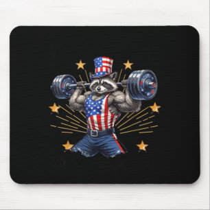 Feral And Funny Racoon 250th Anniversary 4th Of Mouse Pad