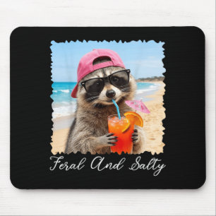 Feral and Salty Racoon Funny Beach Summer Summer Mouse Pad