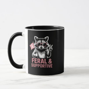 Feral and Supportive Breast cancer awareness Mug