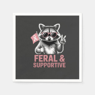 Feral and Supportive Breast cancer awareness Napkin