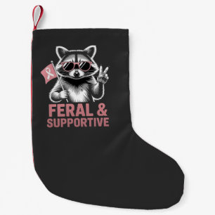 Feral and Supportive Breast cancer awareness   Small Christmas Stocking