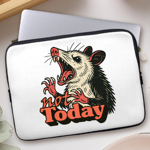 Feral Angry Possum Not Today Typography Laptop Sleeve