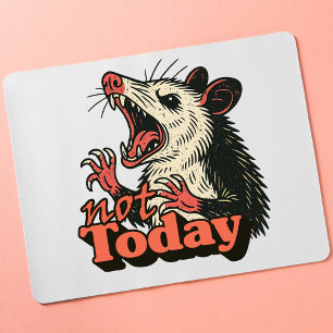 Feral Angry Possum Not Today Typography Mouse Pad