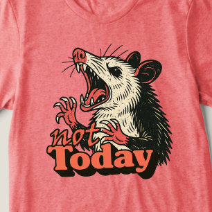 Feral Angry Possum Not Today Typography Tri-Blend Shirt