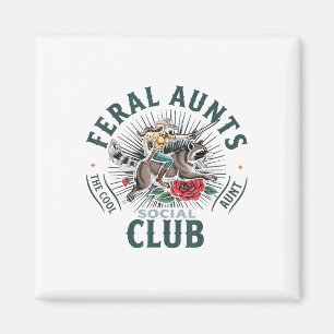 Feral Aunts Social Club The Cool Aunt Raccoon  Magnet