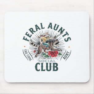 Feral Aunts Social Club The Cool Aunt Raccoon  Mouse Pad