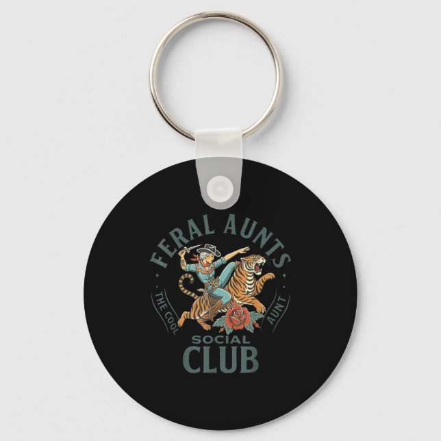 Feral Aunts Social Club Western Cowgirl Riding Tig Key Ring (Front)