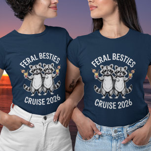 Feral Besties Raccoon Matching Best Friend Cruise Tri-Blend Shirt