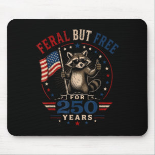 Feral but for 250 years patriotic racoon usa mouse pad
