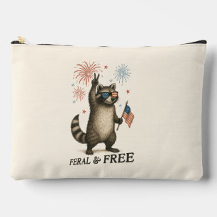 Feral But Free Fireworks Feral Racoon 4th Of July Accessory Pouch
