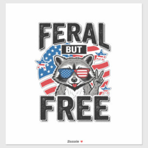 Feral But Free Patriotic Racoon Vintage Shirt Des