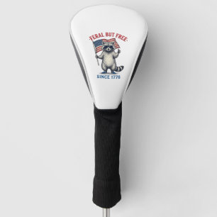 Feral But Free Patriotic Racoon Vintage Shirt Des Golf Head Cover